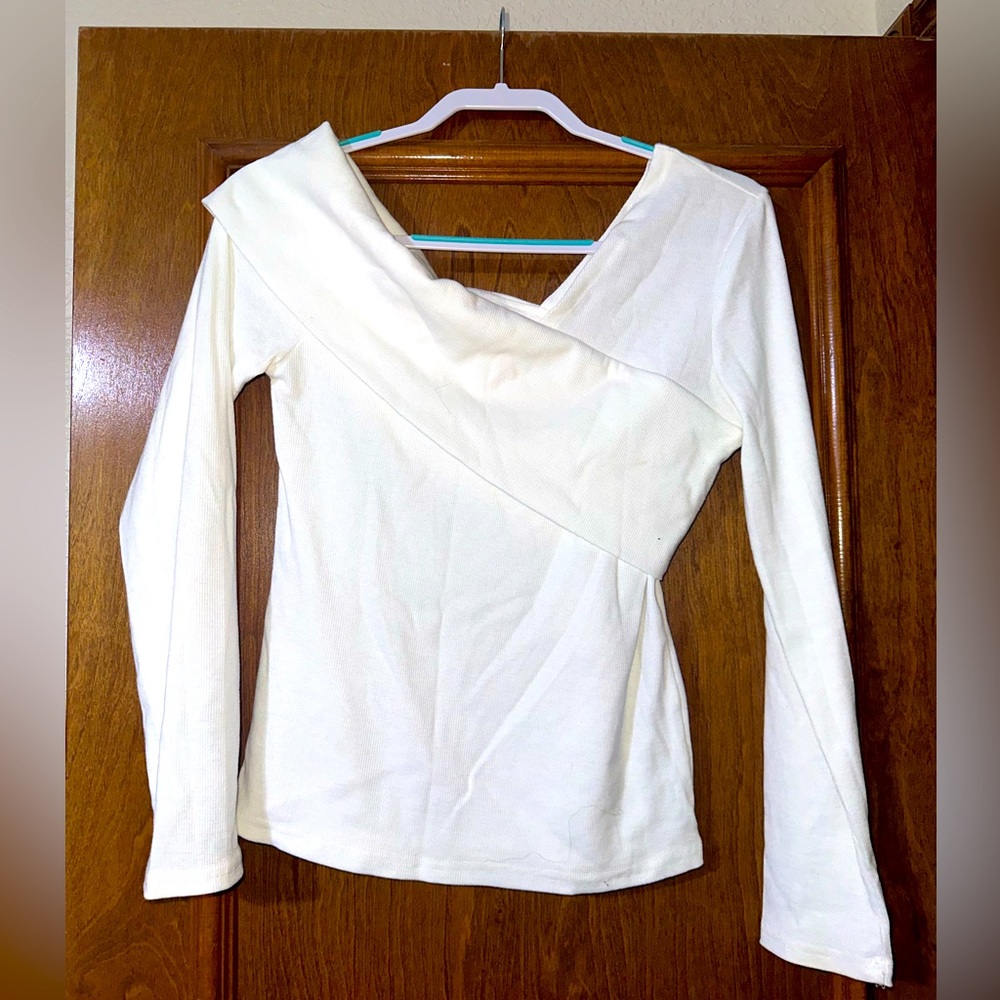 Cute off one shoulder wrap sweater